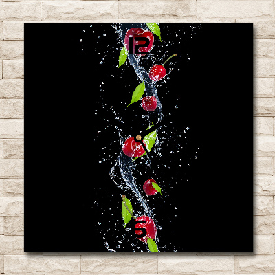 Wanduhr quadratisch Kirschen