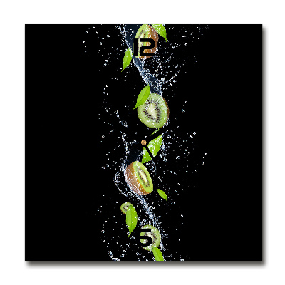 Wanduhr quadratisch Kiwi und Wasser