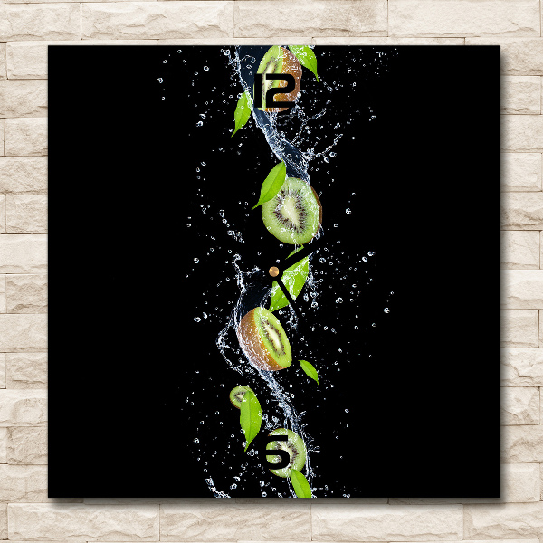 Wanduhr quadratisch Kiwi und Wasser