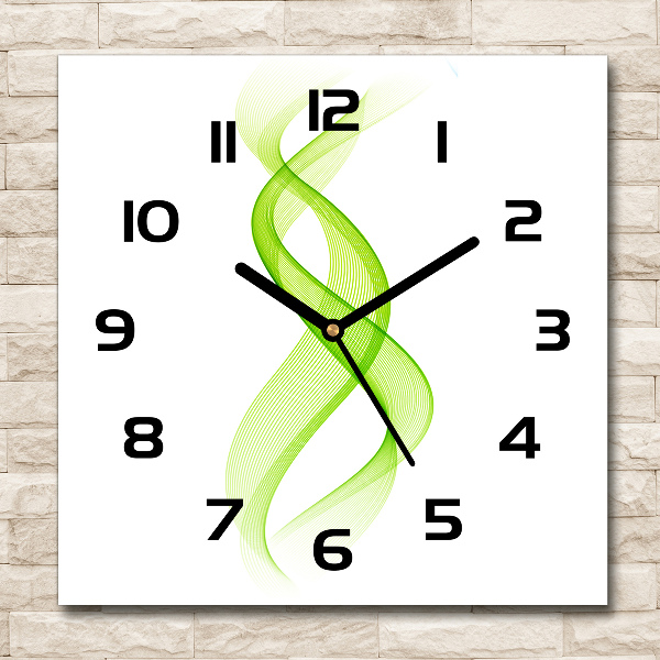Wanduhr quadratisch Bunte Wellen