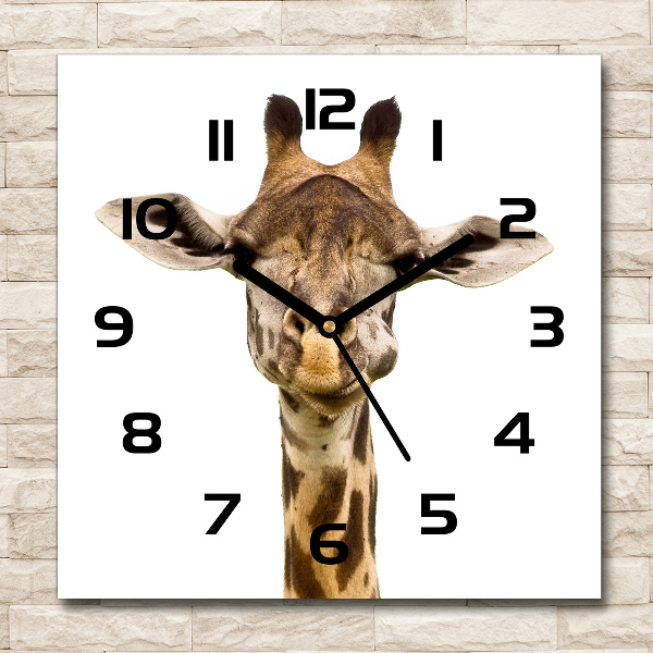 Wanduhr quadratisch Giraffe