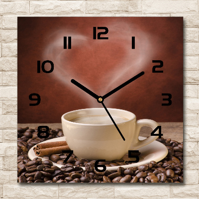 Wanduhr quadratisch Aromatischer Kaffee