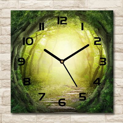 Wanduhr quadratisch Baumtunnel