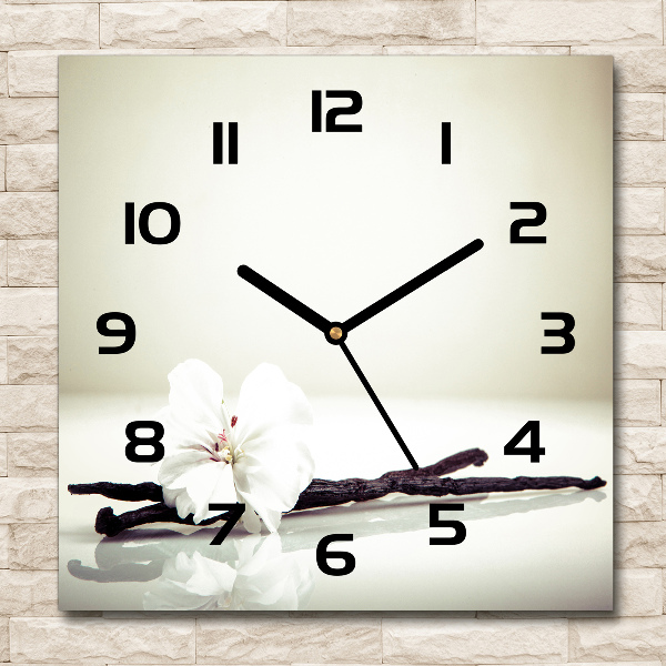 Wanduhr quadratisch Vanilleschote