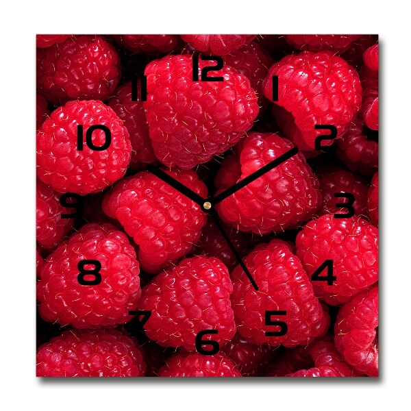 Wanduhr quadratisch Himbeeren