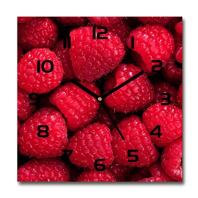 Wanduhr quadratisch Himbeeren