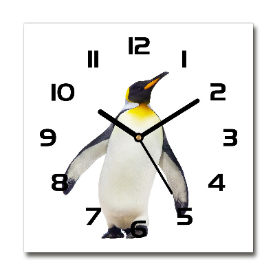 Wanduhr quadratisch Pinguin