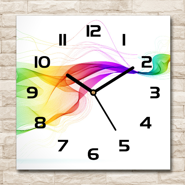 Wanduhr quadratisch Farbenfrohe Abstraktion