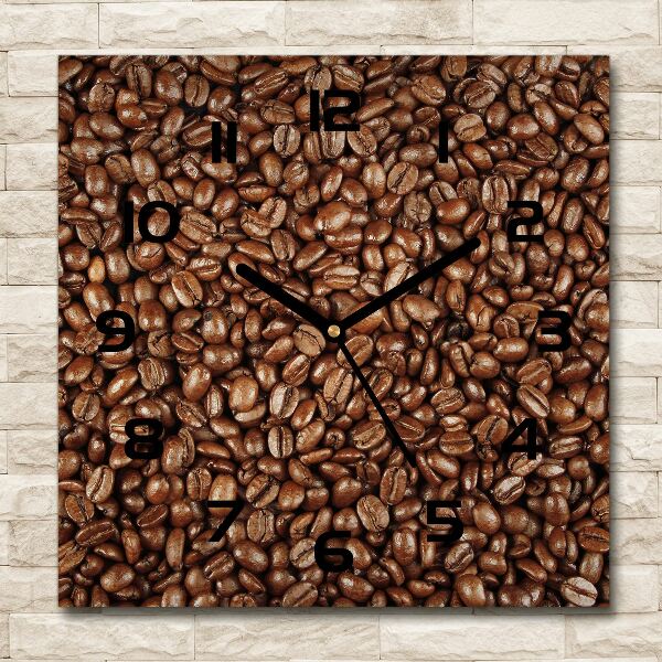 Wanduhr quadratisch Kaffeebohnen