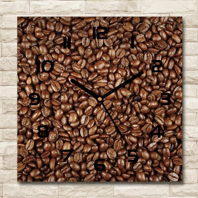 Wanduhr quadratisch Kaffeebohnen