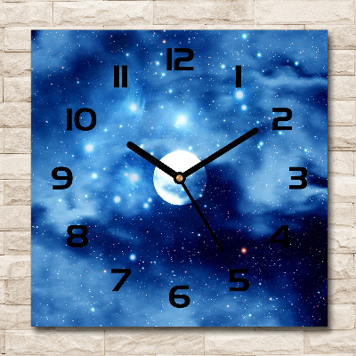 Wanduhr quadratisch Vollmond