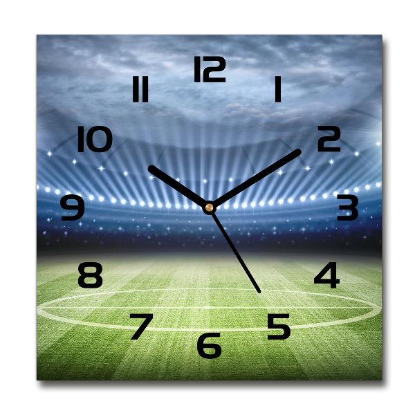 Wanduhr modern quadratisch Stadion