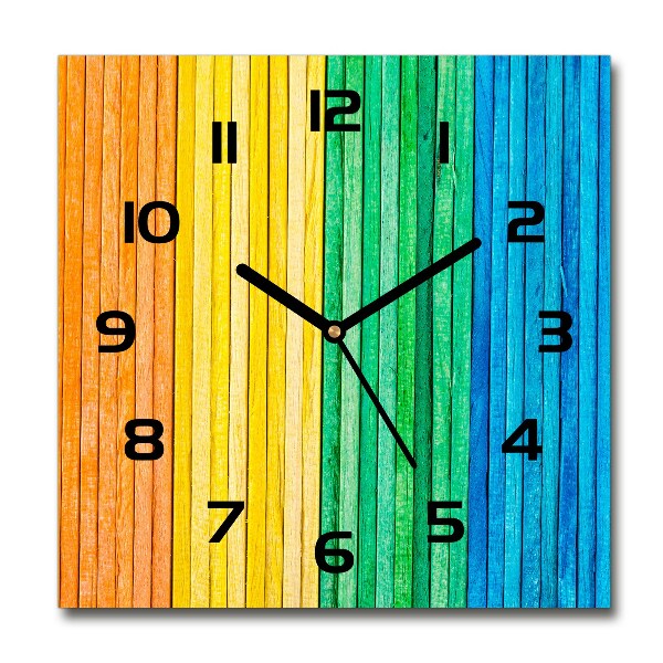 Wanduhr modern quadratisch Bunte Streifen
