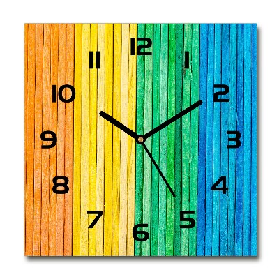 Wanduhr modern quadratisch Bunte Streifen