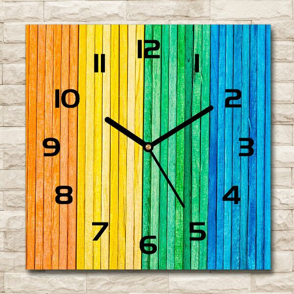 Wanduhr modern quadratisch Bunte Streifen