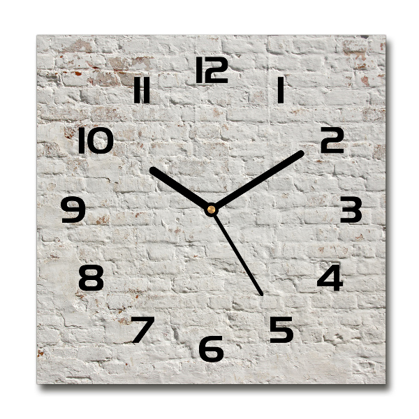 Wanduhr modern quadratisch Ziegelmauer