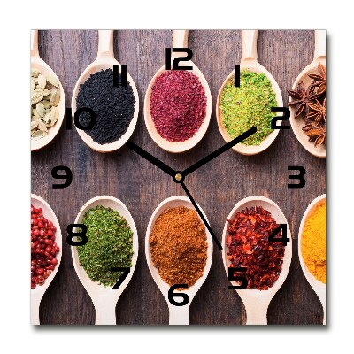 Wanduhr quadratisch Bunte Gewürze