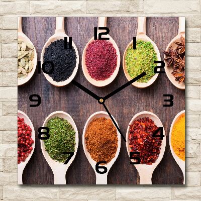 Wanduhr quadratisch Bunte Gewürze