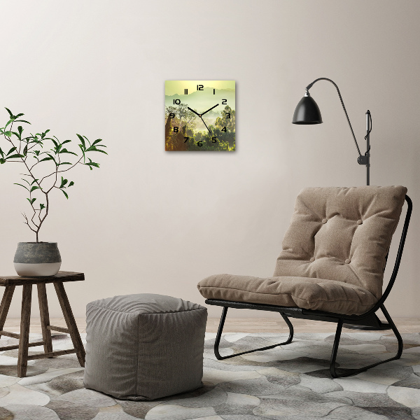 Wanduhr quadratisch Dschungel