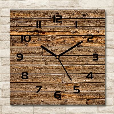 Wanduhr quadratisch Holzwand