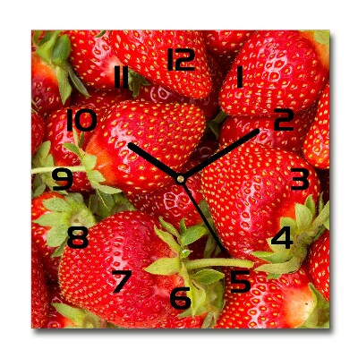 Wanduhr quadratisch Erdbeeren