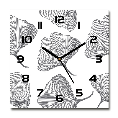 Wanduhr quadratisch Ginkgo