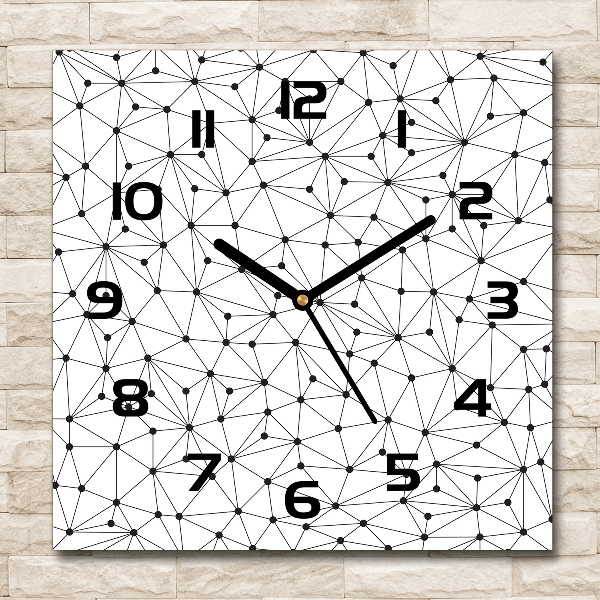 Wanduhr quadratisch Linien und Kreise