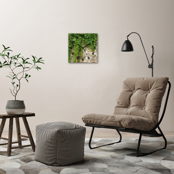 Wanduhr quadratisch Grüner Efeu