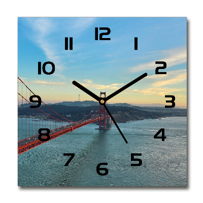 Wanduhr modern quadratisch San Francisco Brücke