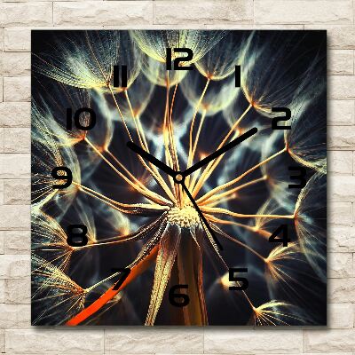 Wanduhr modern quadratisch Löwenzahn