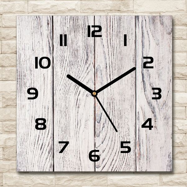 Wanduhr quadratisch Holzwand