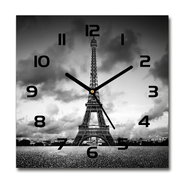 Wanduhr modern quadratisch Eiffelturm Paris