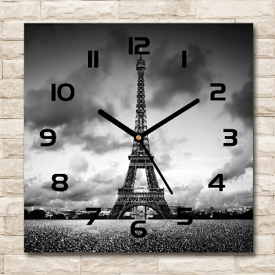 Wanduhr modern quadratisch Eiffelturm Paris