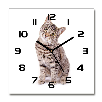 Wanduhr quadratisch Katze