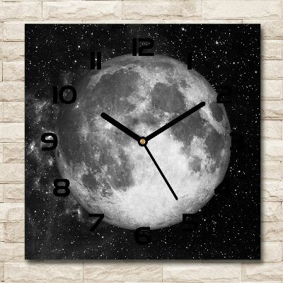 Wanduhr modern quadratisch Mond