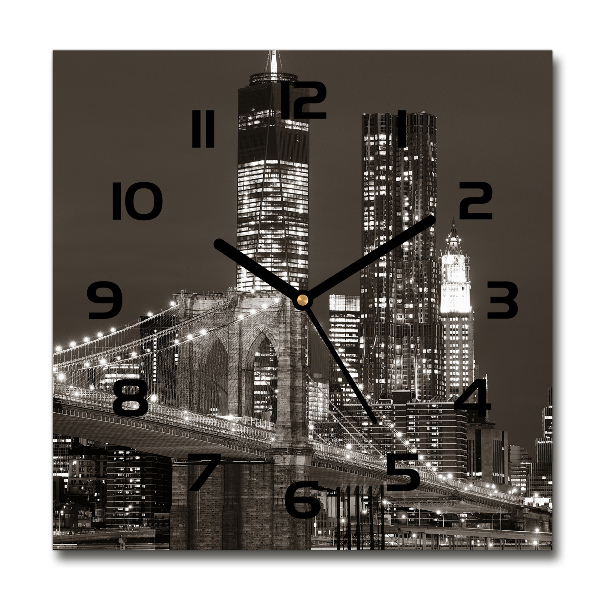 Wanduhr modern quadratisch Manhattan, New York
