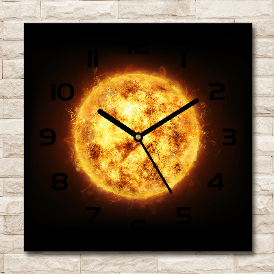 Wanduhr quadratisch Sonne