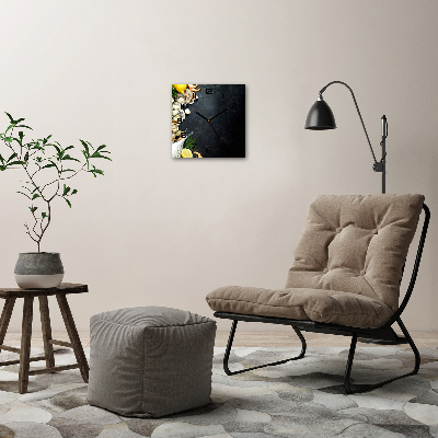 Wanduhr modern quadratisch Meeresfrüchte