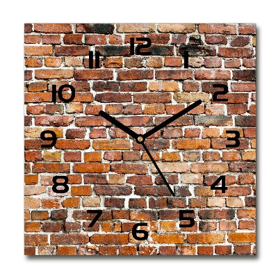 Wanduhr quadratisch Ziegelmauer