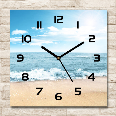Wanduhr modern quadratisch Strand
