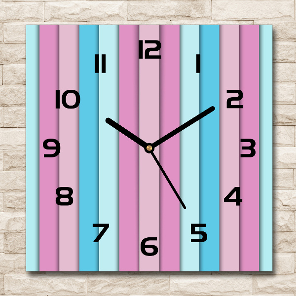 Wanduhr modern quadratisch Bunte Streifen