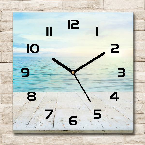 Wanduhr modern quadratisch Meer
