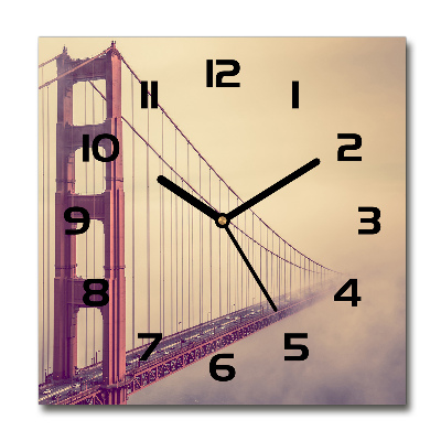 Wanduhr modern quadratisch San Francisco Brücke