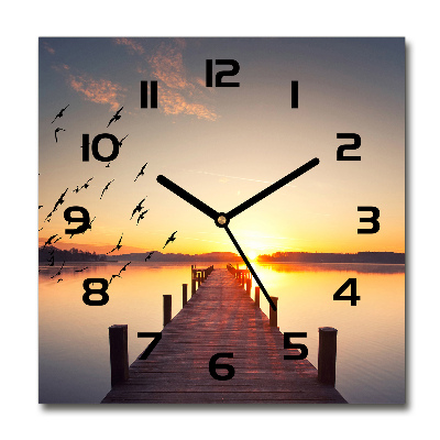 Wanduhr quadratisch Sonnenuntergang