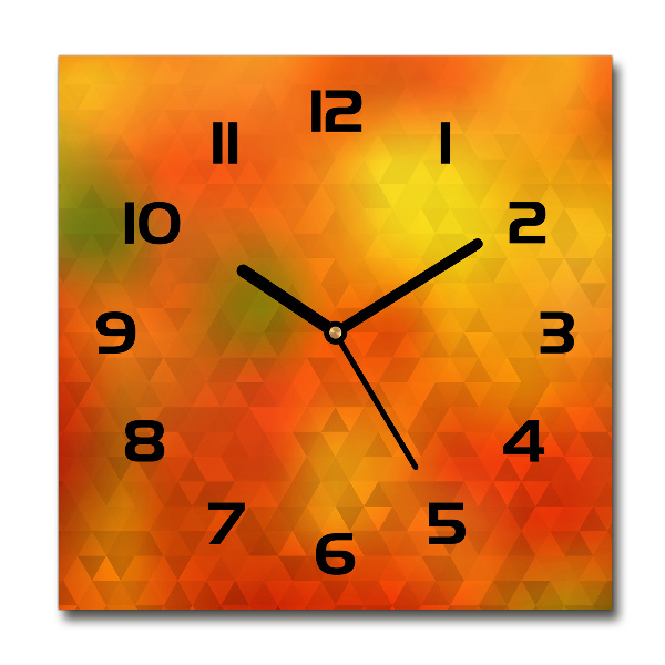 Wanduhr modern quadratisch Abstrakte Dreiecke