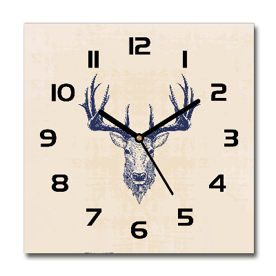 Wanduhr quadratisch Hirschstoßzahn