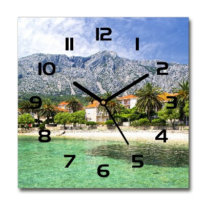 Wanduhr modern quadratisch Strand in Kroatien