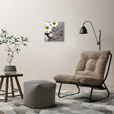 Wanduhr modern quadratisch Gerbera