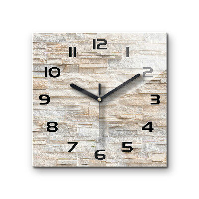 Wanduhr quadratisch Ziegelmauer