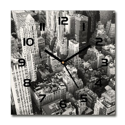 Wanduhr quadratisch New York aus der Vogelperspektive